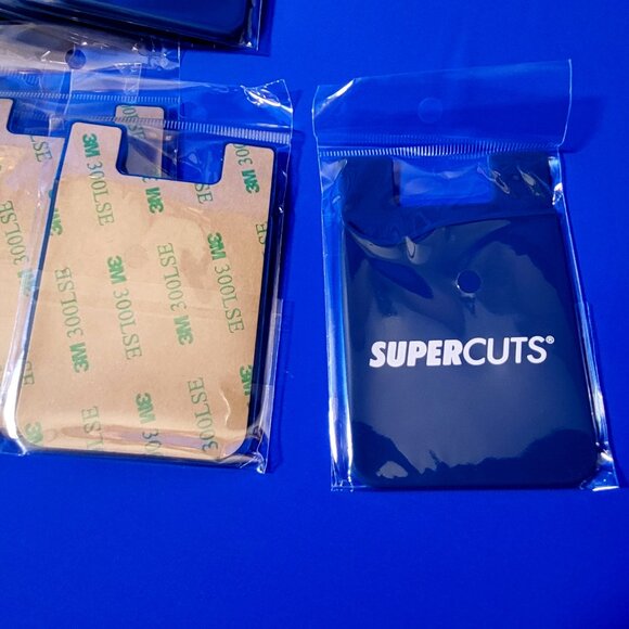 NIB x200 Stick-on Cell Phone Wallet 10 Cents Each Large Lot - Blue - Picture 1 of 4
